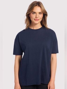 Nuuds Oversized Soft Cotton Washed Navy Tee